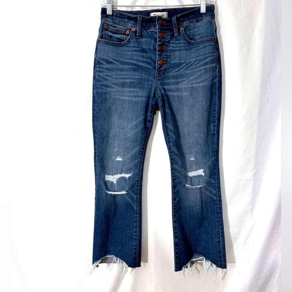 Madewell Cali Demi-Boot Button Fly Stretch Mid Rise Ankle Length Jeans Size 26 - Picture 2 of 15